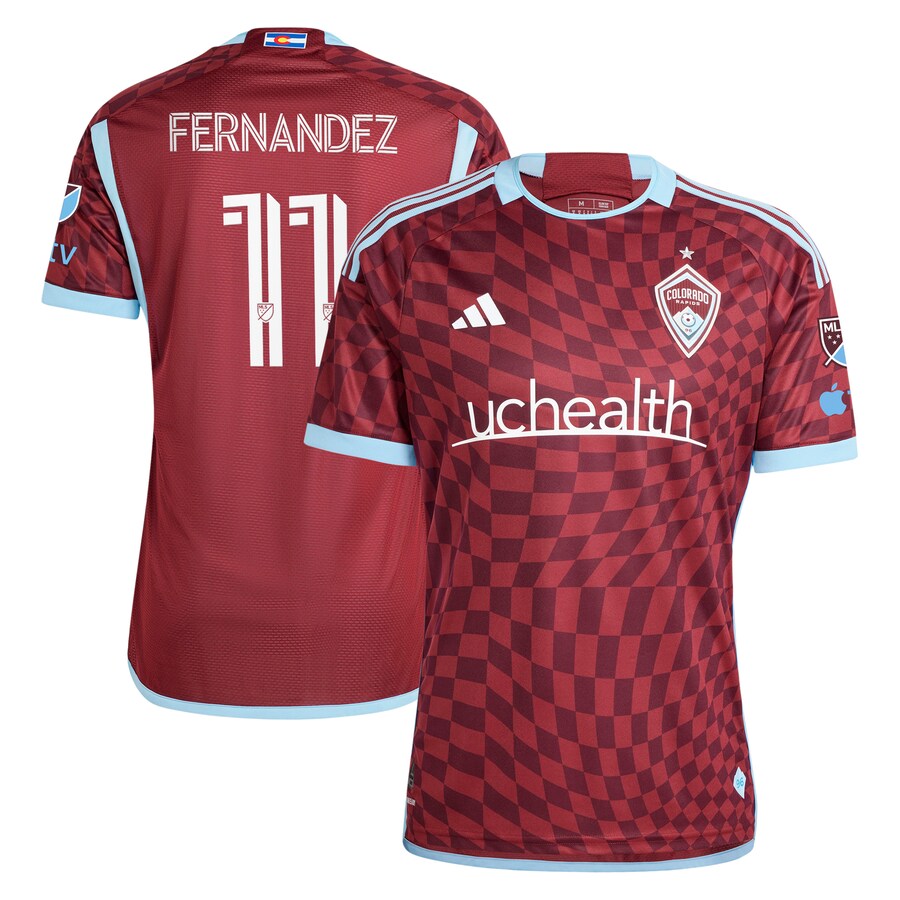 Men's Colorado Rapids Omir Fernandez adidas Burgundy 2024 One Flag Kit Authentic Player Jersey - Puhuasuan