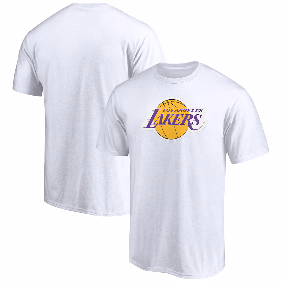 Men's Los Angeles Lakers White Logo T-Shirt - Puhuasuan