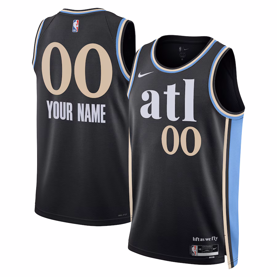 Unisex Atlanta Hawks  Nike Black 2023/24 Custom Swingman Jersey - City Edition - Puhuasuan