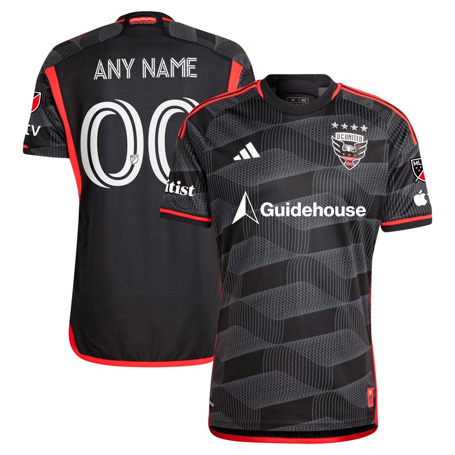 Men's D.C. United  adidas Black 2024 The Icon Kit Authentic Custom Jersey - Puhuasuan