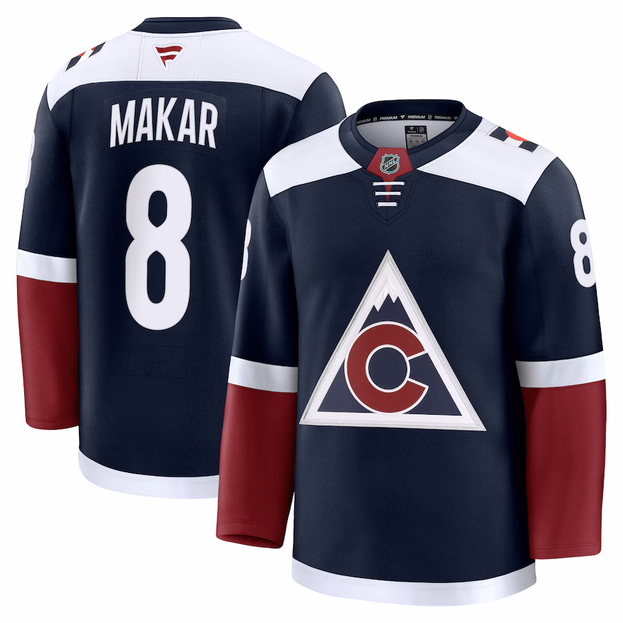 Men's Colorado Avalanche Cale Makar Fanatics Navy Alternate Premium Jersey - Puhuasuan