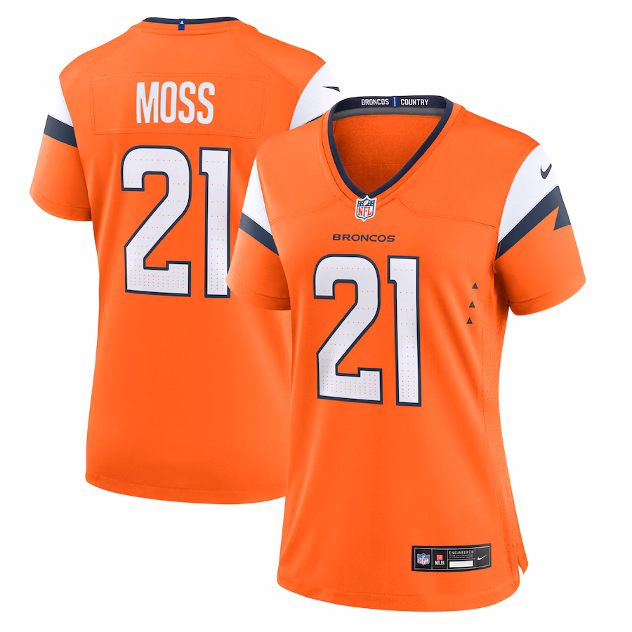 Women's Denver Broncos Riley Moss Nike Orange Team Game Jersey - Puhuasuan