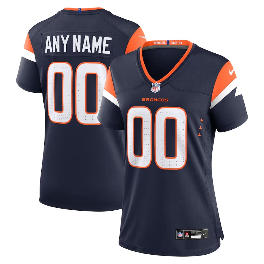 Women's Denver Broncos  Nike Navy Alternate Mile High Collection Custom Game Jersey - Puhuasuan