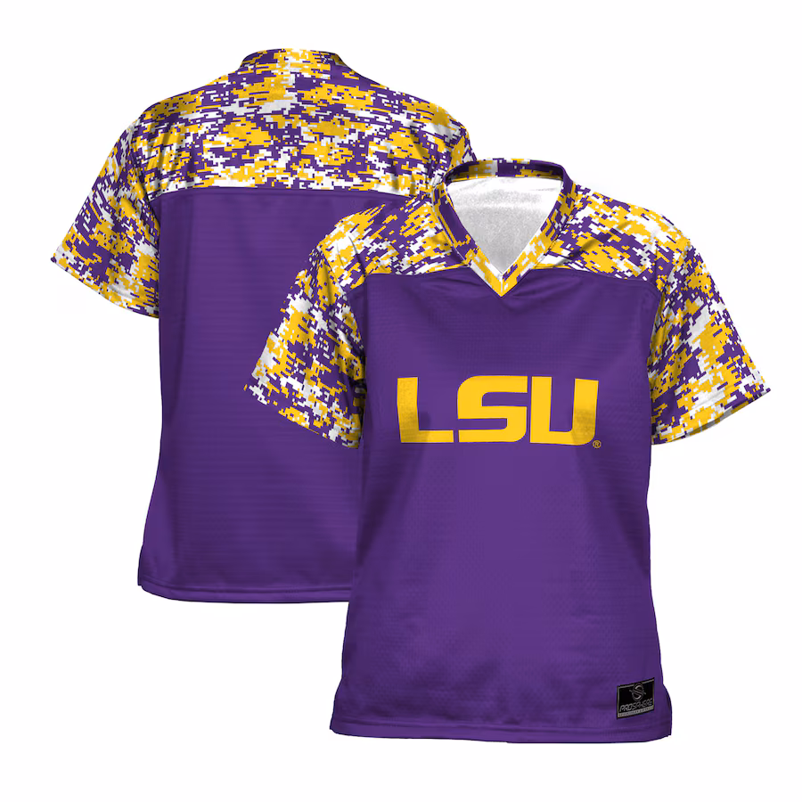LSU Tigers ProSphere Women's Camo Football Jersey - Purple - Puhuasuan