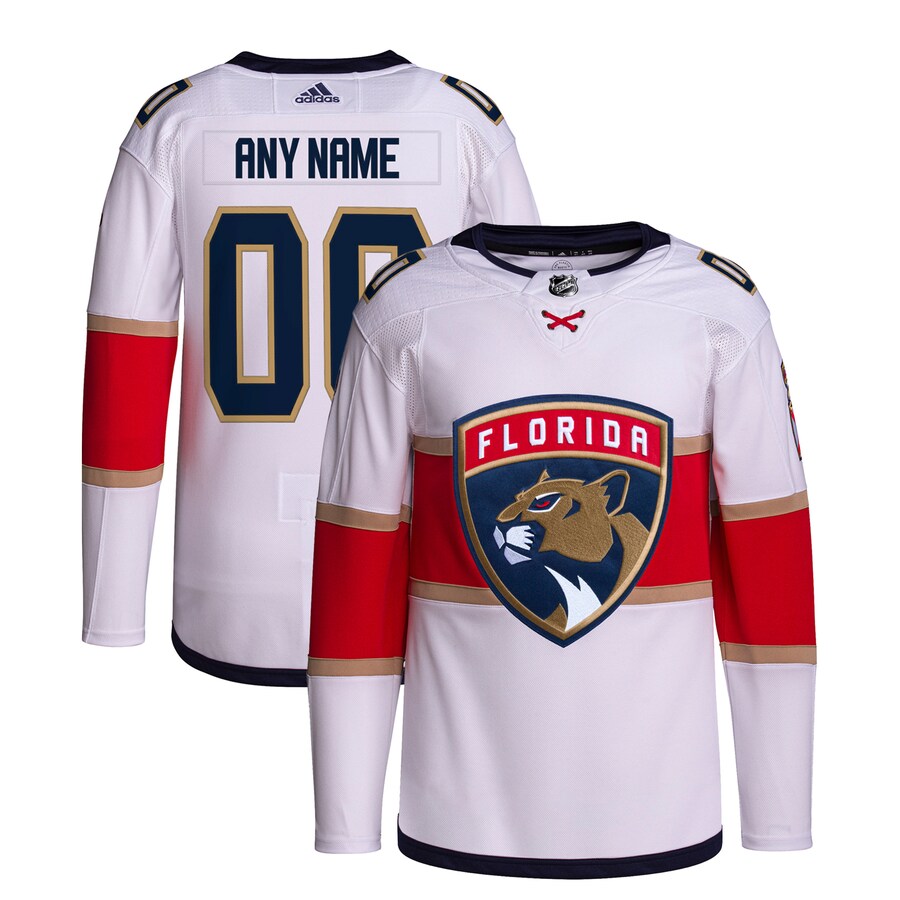 Men's Florida Panthers  adidas White Away Custom Primegreen Authentic Pro Jersey - Puhuasuan