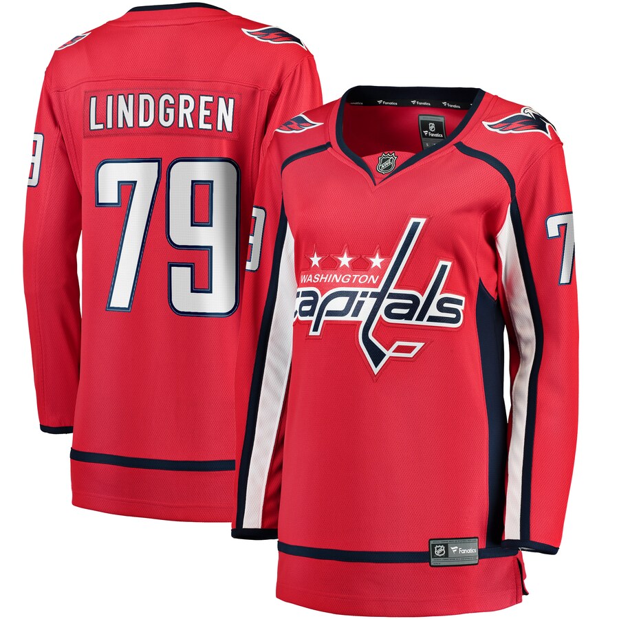 Women's Washington Capitals Charlie Lindgren Fanatics Branded Red Home Breakaway Player Jersey - Puhuasuan