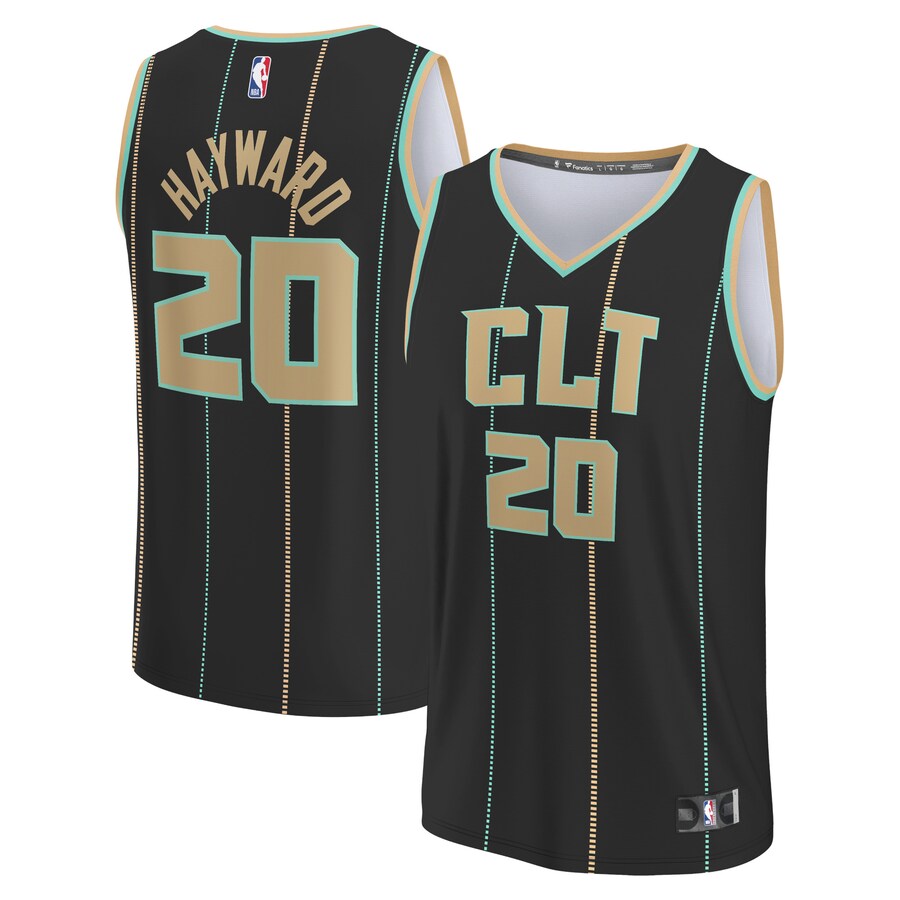 Men's Charlotte Hornets Gordon Hayward Fanatics Black Fastbreak Jersey - City Edition - Puhuasuan