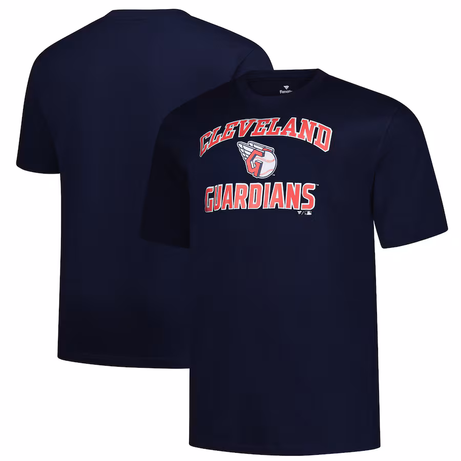 Men's Cleveland Guardians Profile Navy Big & Tall Heart & Soul T-Shirt - Puhuasuan