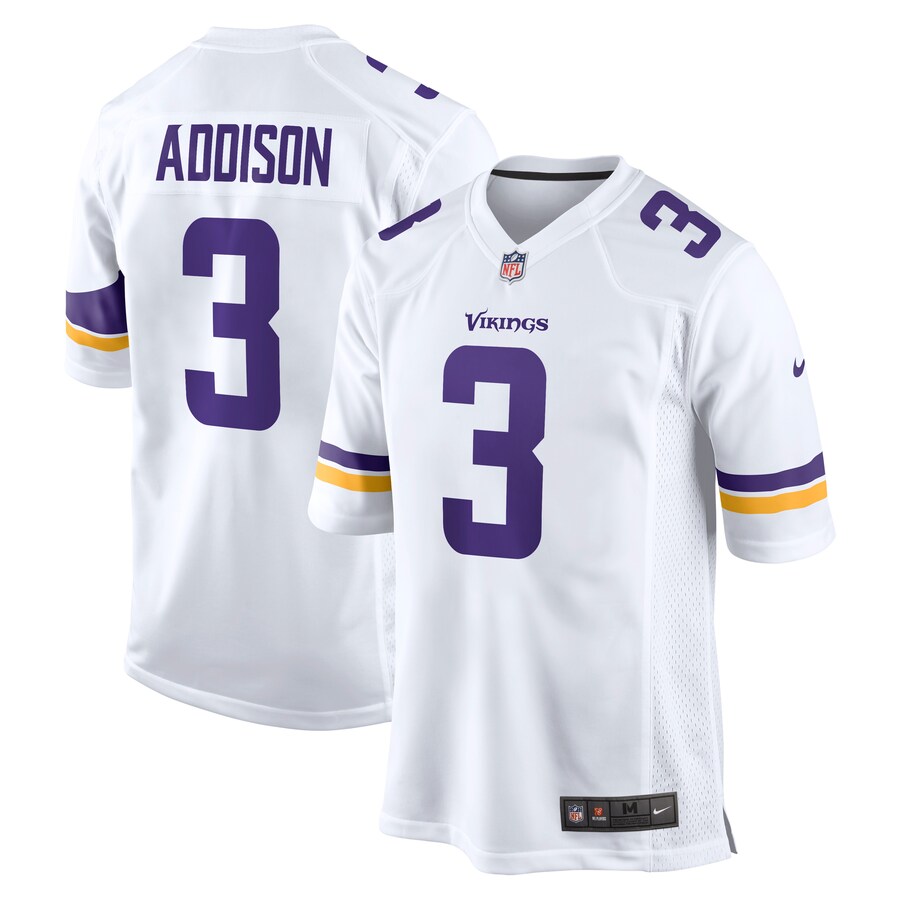 Men's Minnesota Vikings Jordan Addison Nike White Away Game Jersey - Puhuasuan