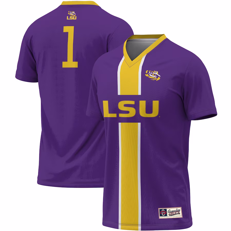 #1 LSU Tigers ProSphere Unisex Lightweight Soccer Jersey - Purple - Puhuasuan
