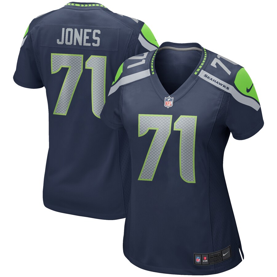 Women's Seattle Seahawks Walter Jones Nike College Navy Game Retired Player Jersey - Puhuasuan