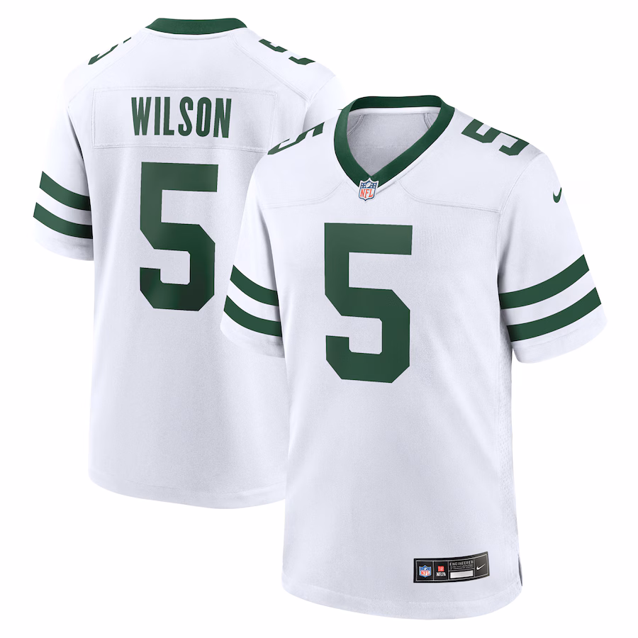 Men's New York Jets Garrett Wilson Nike  White Alternate Game Jersey - Puhuasuan