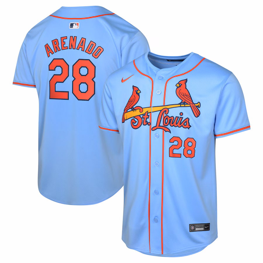 Youth St. Louis Cardinals Nolan Arenado Nike Light Blue Alternate Limited Player Jersey - Puhuasuan