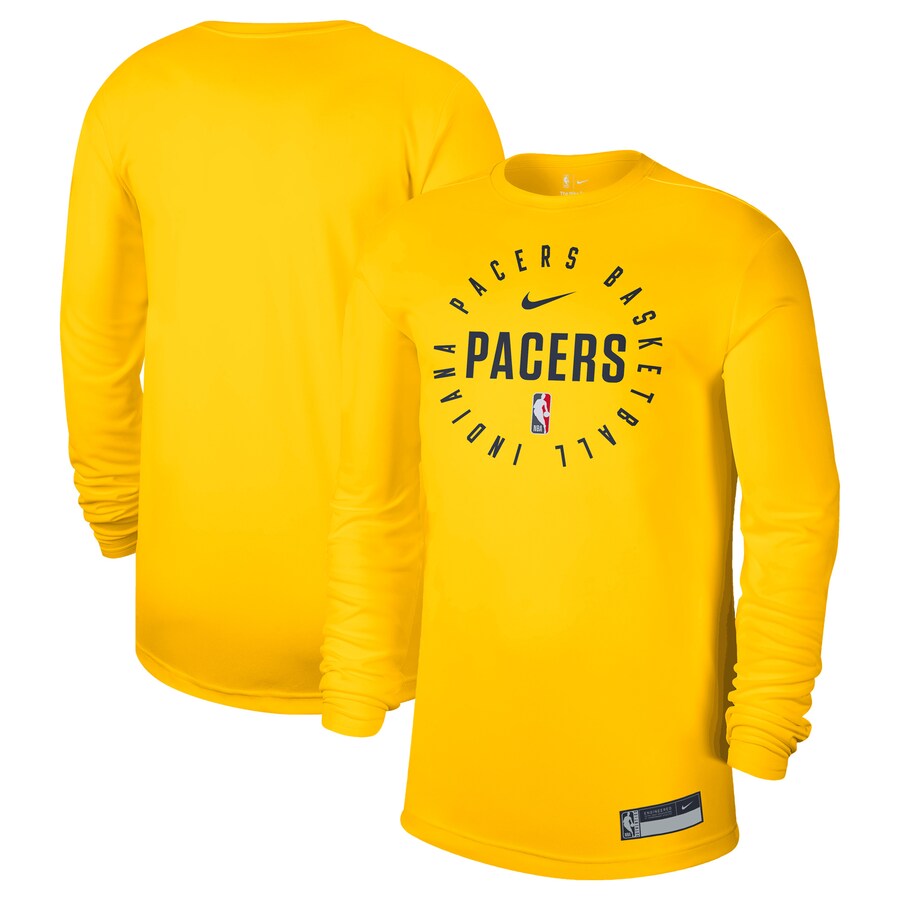Men's Indiana Pacers Nike Gold 2024/25 Legend On-Court Practice Long Sleeve T-Shirt - Puhuasuan