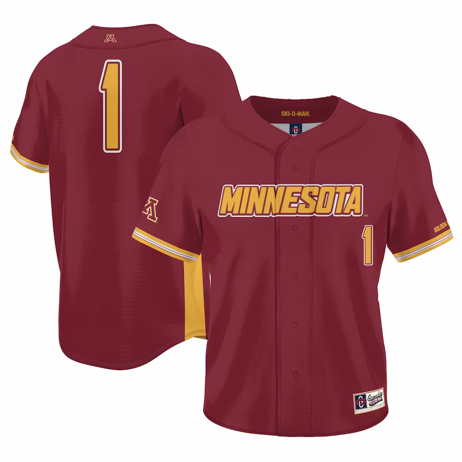 #1 Minnesota Golden Gophers GameDay Greats Lightweight Baseball Jersey - Maroon - Puhuasuan