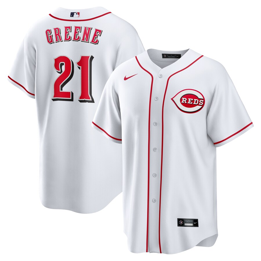 Men's Cincinnati Reds Hunter Greene Nike White Home Replica Jersey - Puhuasuan