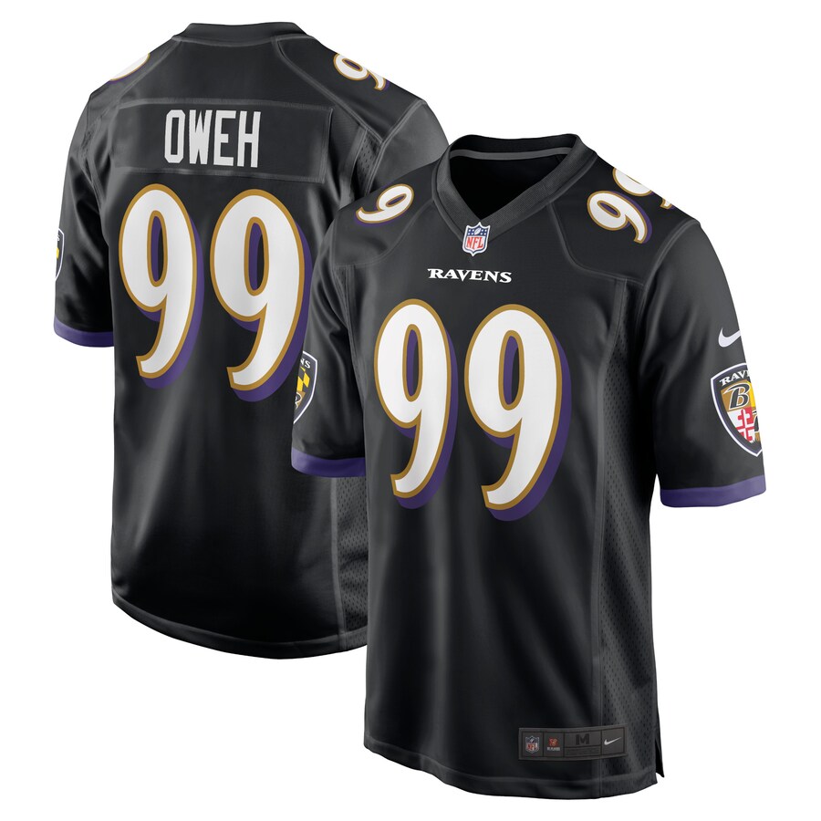 Men's Baltimore Ravens Odafe Oweh Nike Black Game Jersey - Puhuasuan