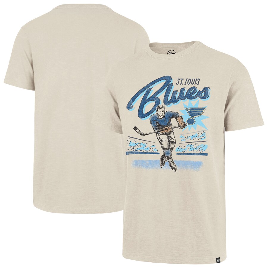 Men's St. Louis Blues '47 Natural Hockey Player Golden Age Scrum T-Shirt - Puhuasuan