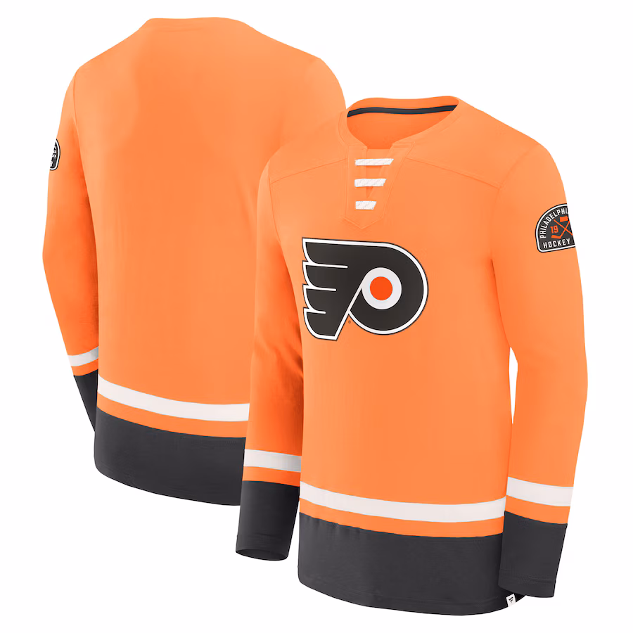 Men's Philadelphia Flyers Fanatics Orange Vintage High Point Long Sleeve T-Shirt - Puhuasuan