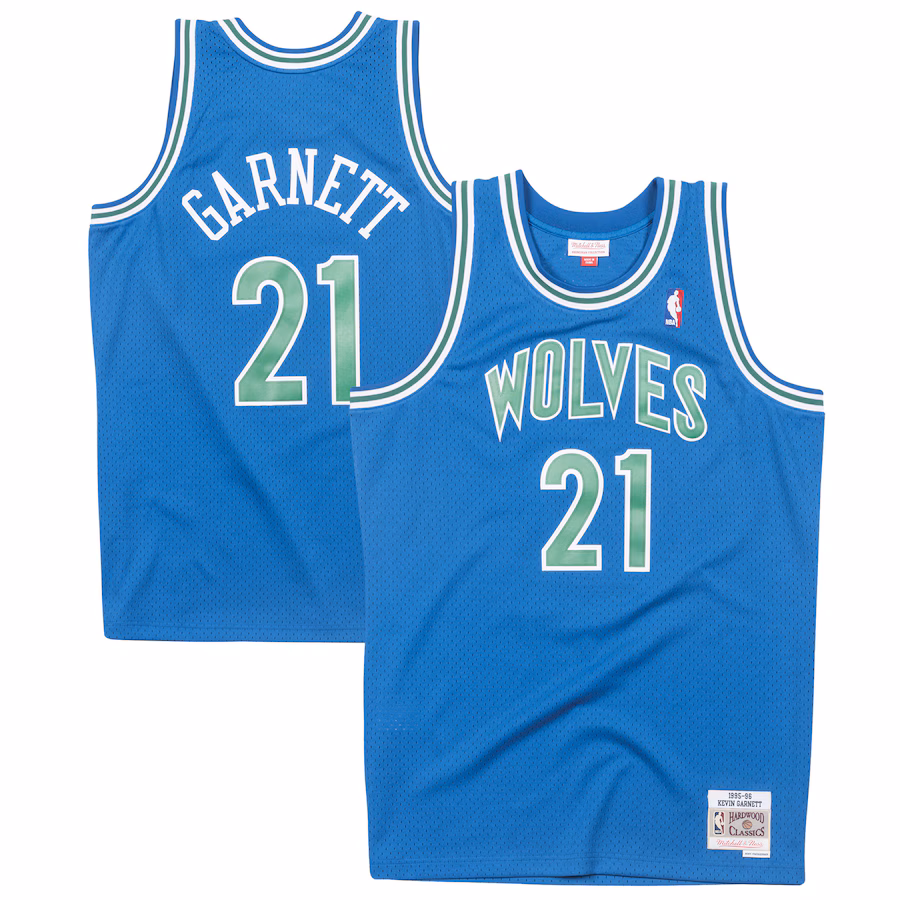 Men's Minnesota Timberwolves Kevin Garnett Mitchell & Ness Blue Big & Tall Hardwood Classics Swingman Jersey - Puhuasuan