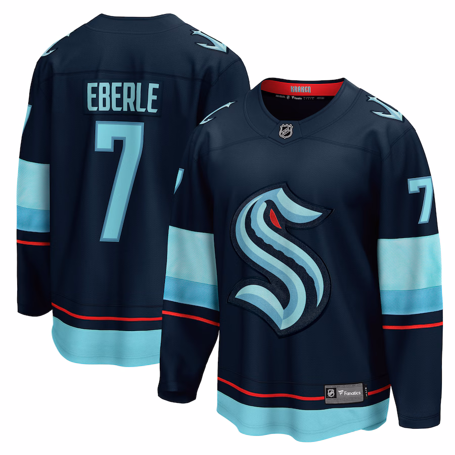 Men's Seattle Kraken Jordan Eberle Fanatics Navy Home Breakaway Player Jersey - Puhuasuan