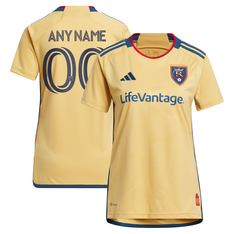 Women's Real Salt Lake adidas Gold 2023 The Beehive State Kit Replica Custom Jersey - Puhuasuan