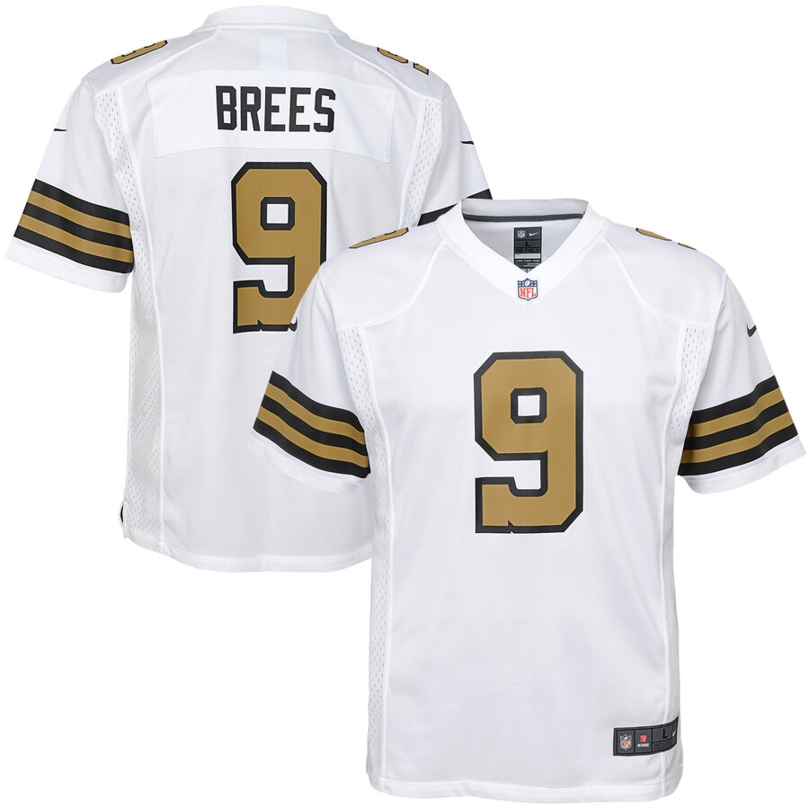 Youth New Orleans Saints Drew Brees Nike White Color Rush Game Jersey - Puhuasuan