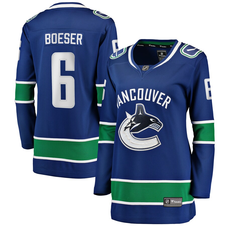 Women's Vancouver Canucks Brock Boeser Fanatics Branded Blue Home Breakaway Player Jersey - Puhuasuan