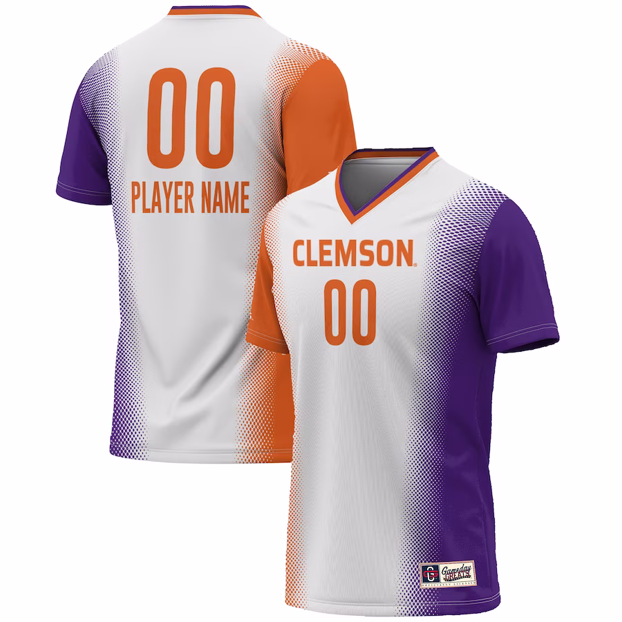 Clemson Tigers GameDay Greats Unisex NIL Pick-A-Player Lightweight Women's Soccer Jersey - White - Puhuasuan