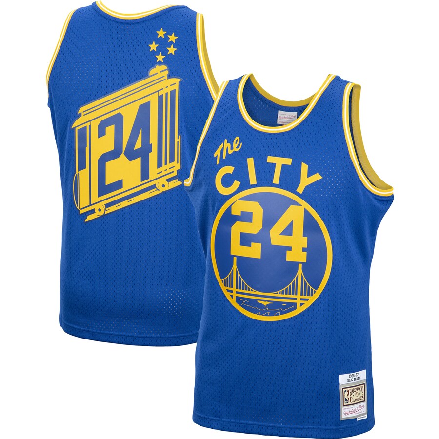 Men's Golden State Warriors Rick Barry Mitchell & Ness Royal 2001/02 Hardwood Classics Swingman Jersey - Puhuasuan