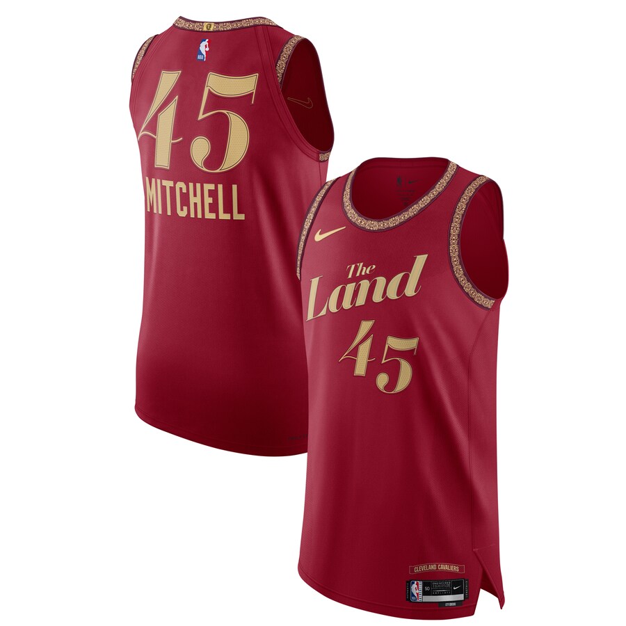 Men's Cleveland Cavaliers Donovan Mitchell Nike Wine  Authentic Jersey - City Edition - Puhuasuan