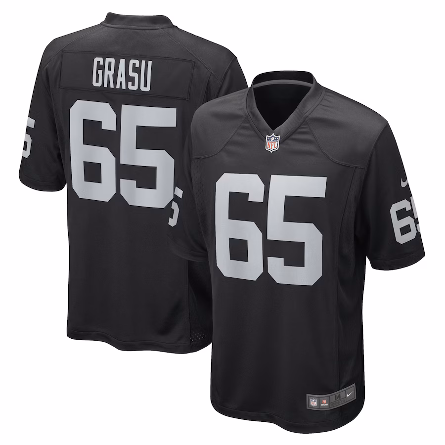 Men's Las Vegas Raiders Hroniss Grasu Nike Black Game Player Jersey - Puhuasuan