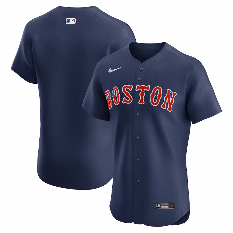 Men's Boston Red Sox Nike Navy Alternate Elite Jersey - Puhuasuan
