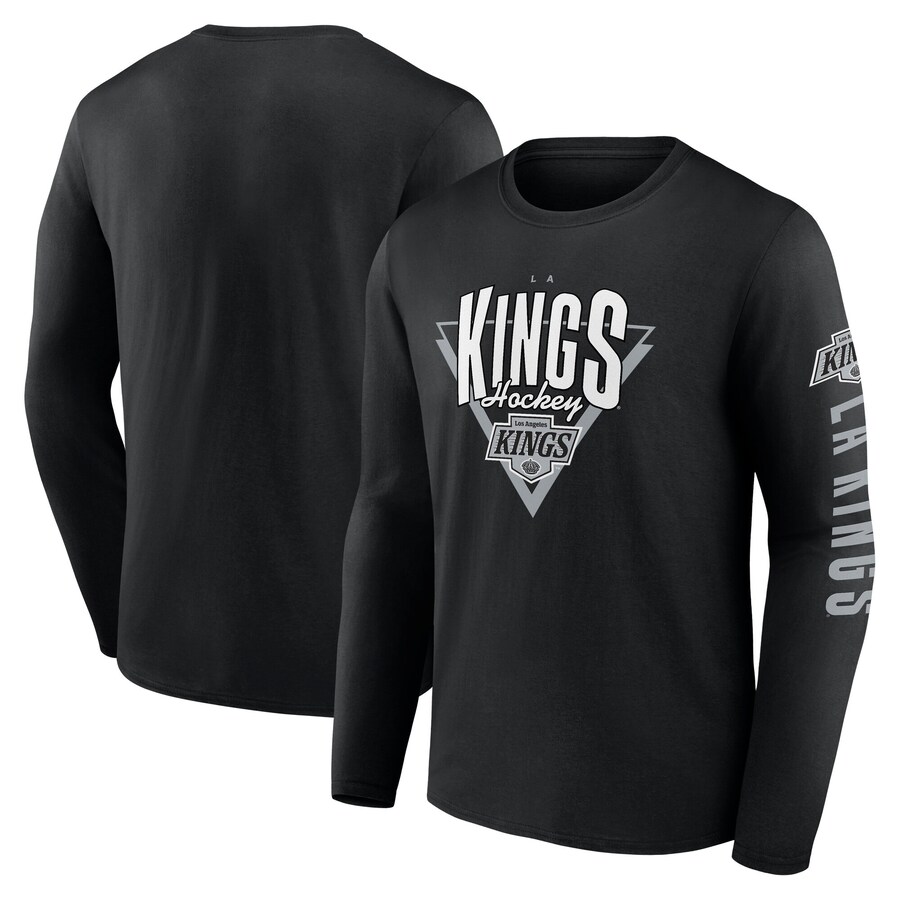 Men's Los Angeles Kings Fanatics Black Headline Long Sleeve T-Shirt - Puhuasuan