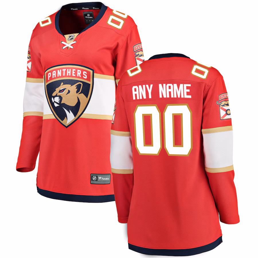Women's Florida Panthers Fanatics Red Home Breakaway Custom Jersey - Puhuasuan