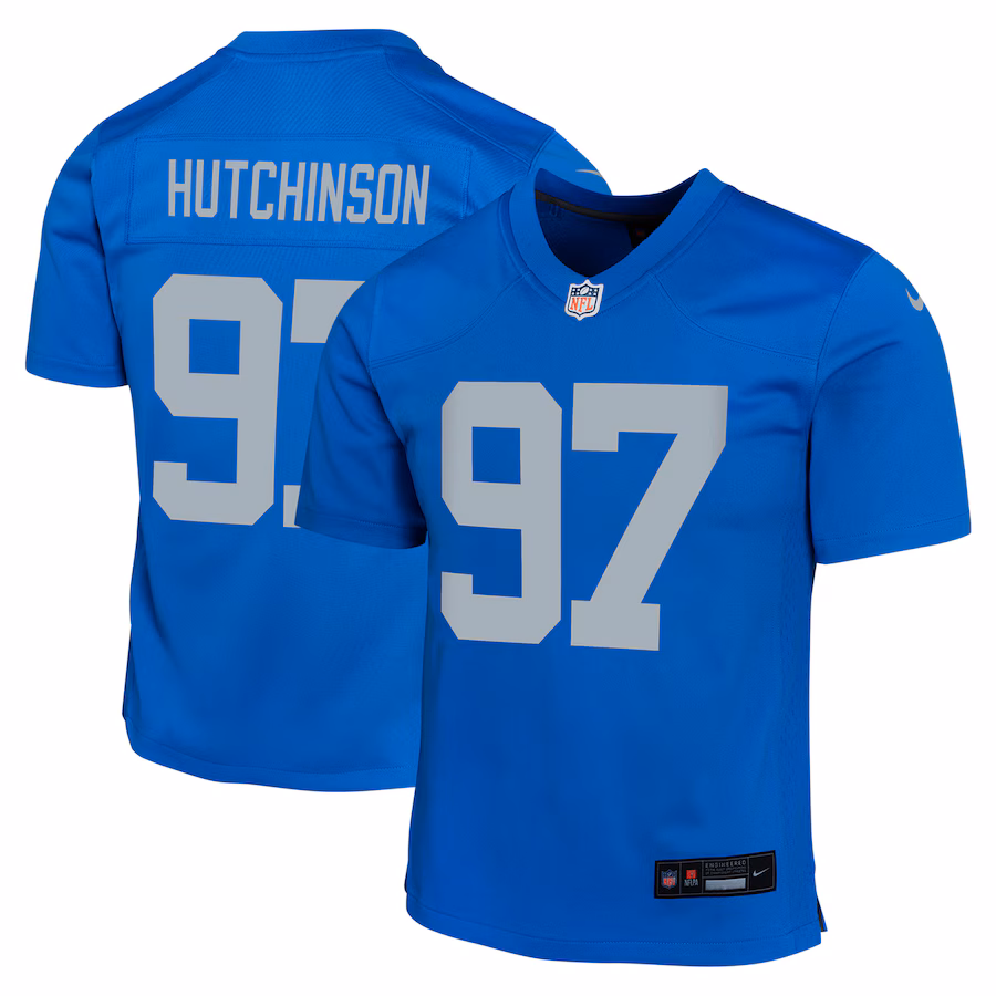 Youth Detroit Lions Aidan Hutchinson Nike  Blue Alternate Game Jersey - Puhuasuan