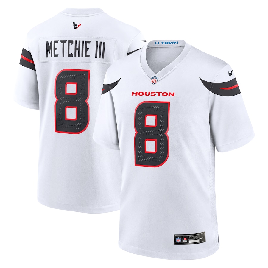 Men's Houston Texans John Metchie III Nike White Game Jersey - Puhuasuan