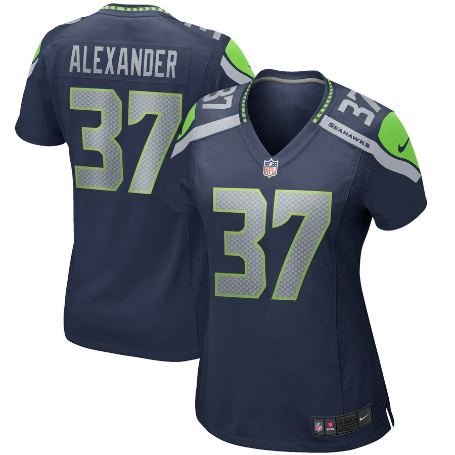 Women's Seattle Seahawks Shaun Alexander Nike College Navy Game Retired Player Jersey - Puhuasuan