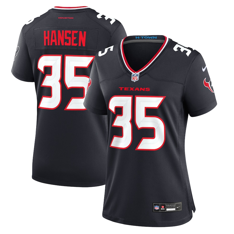 Women's Houston Texans Jake Hansen Nike  Navy Team Game Jersey - Puhuasuan