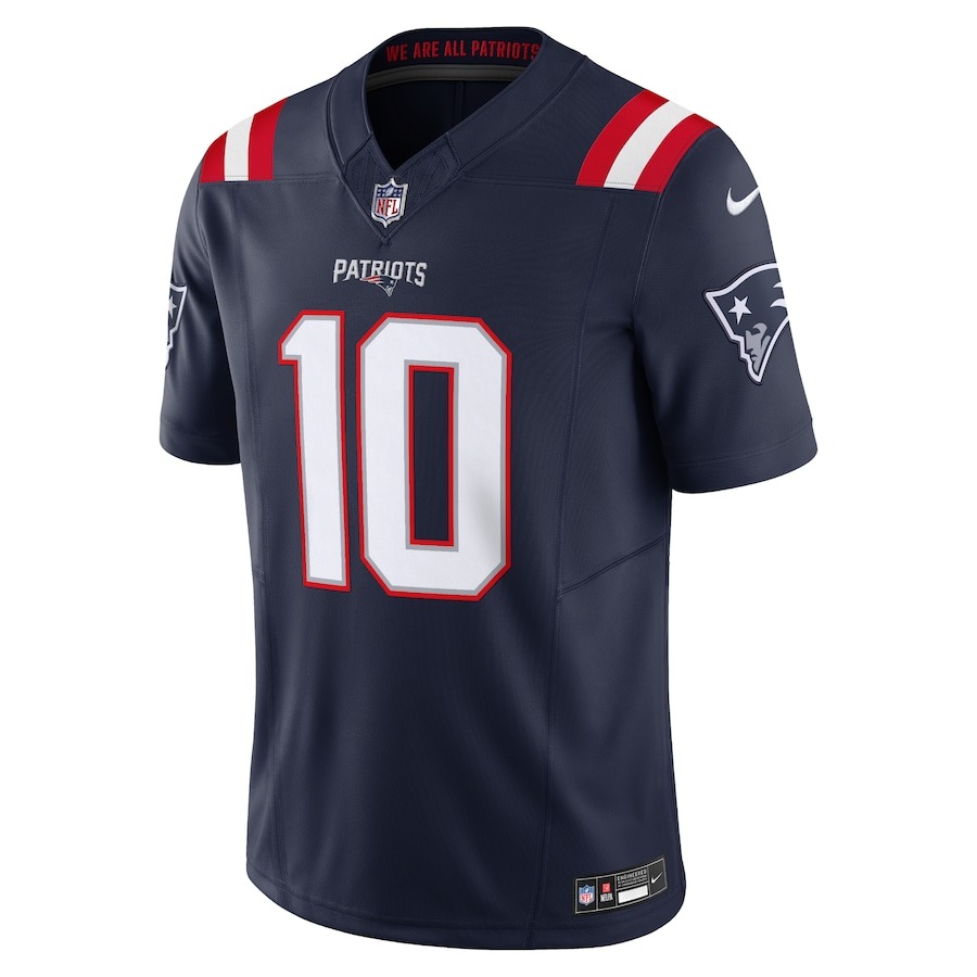 Men's New England Patriots Drake Maye Nike Navy Vapor F.U.S.E. Limited Jersey - Puhuasuan