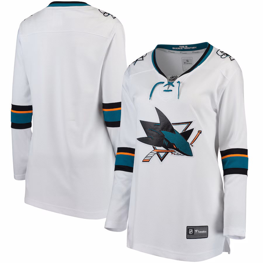 Women's San Jose Sharks Fanatics White Away Breakaway Jersey - Puhuasuan