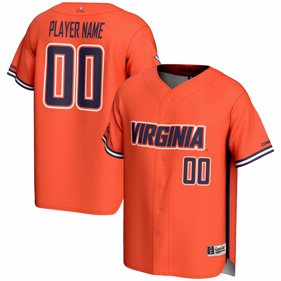 Virginia Cavaliers GameDay Greats Youth NIL Pick-A-Player Lightweight Baseball Jersey - Orange - Puhuasuan