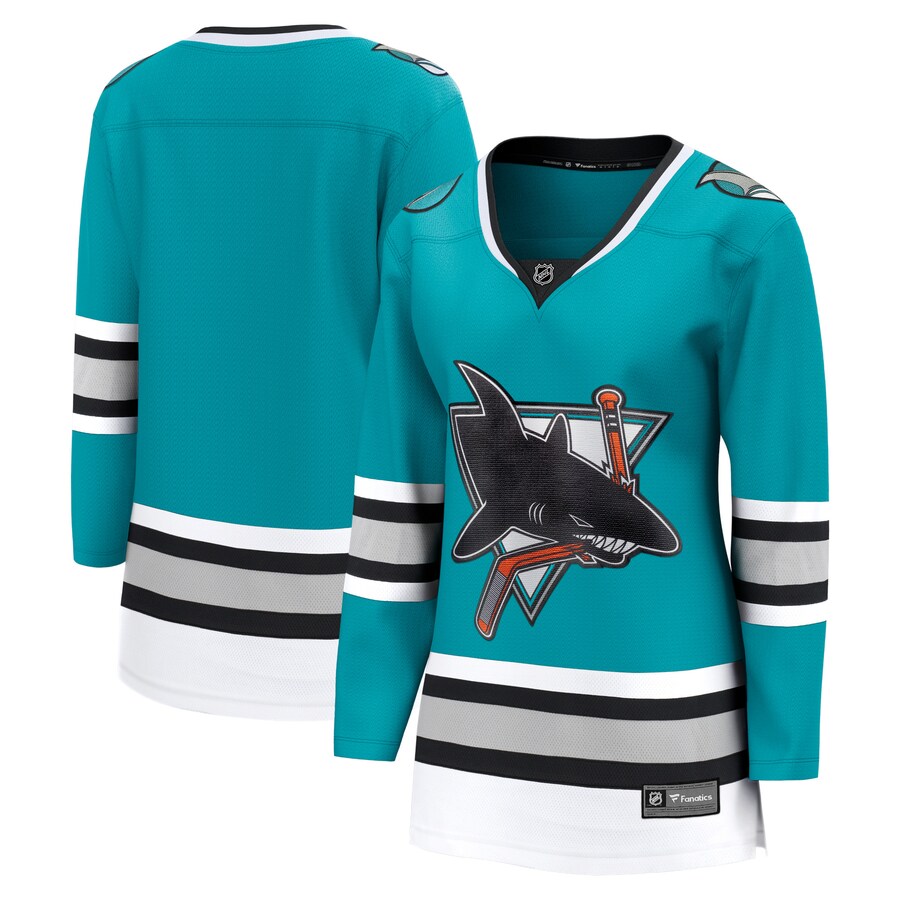Women's San Jose Sharks Fanatics Branded Teal 30th Anniversary Premier Breakaway Team Jersey - Puhuasuan
