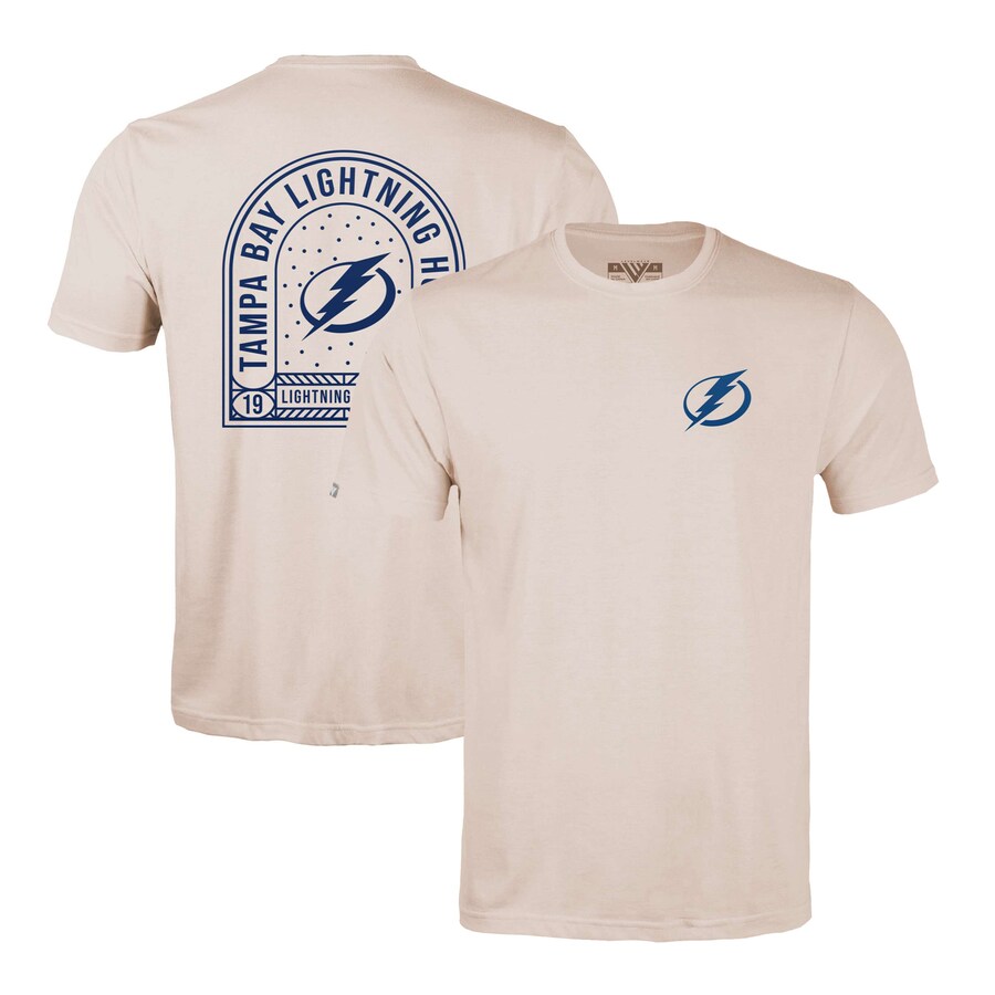 Men's Tampa Bay Lightning Levelwear Khaki Richmond Stained Glass T-Shirt - Puhuasuan