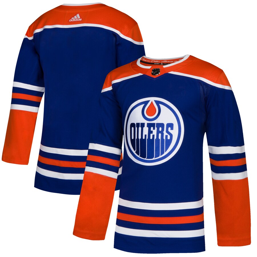 Men's Edmonton Oilers adidas Royal Alternate Authentic Jersey - Puhuasuan