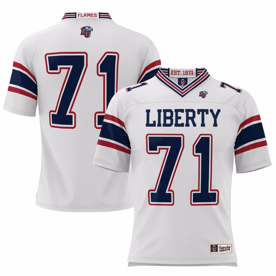 #71 Liberty Flames GameDay Greats Youth Football Jersey �?White - Puhuasuan