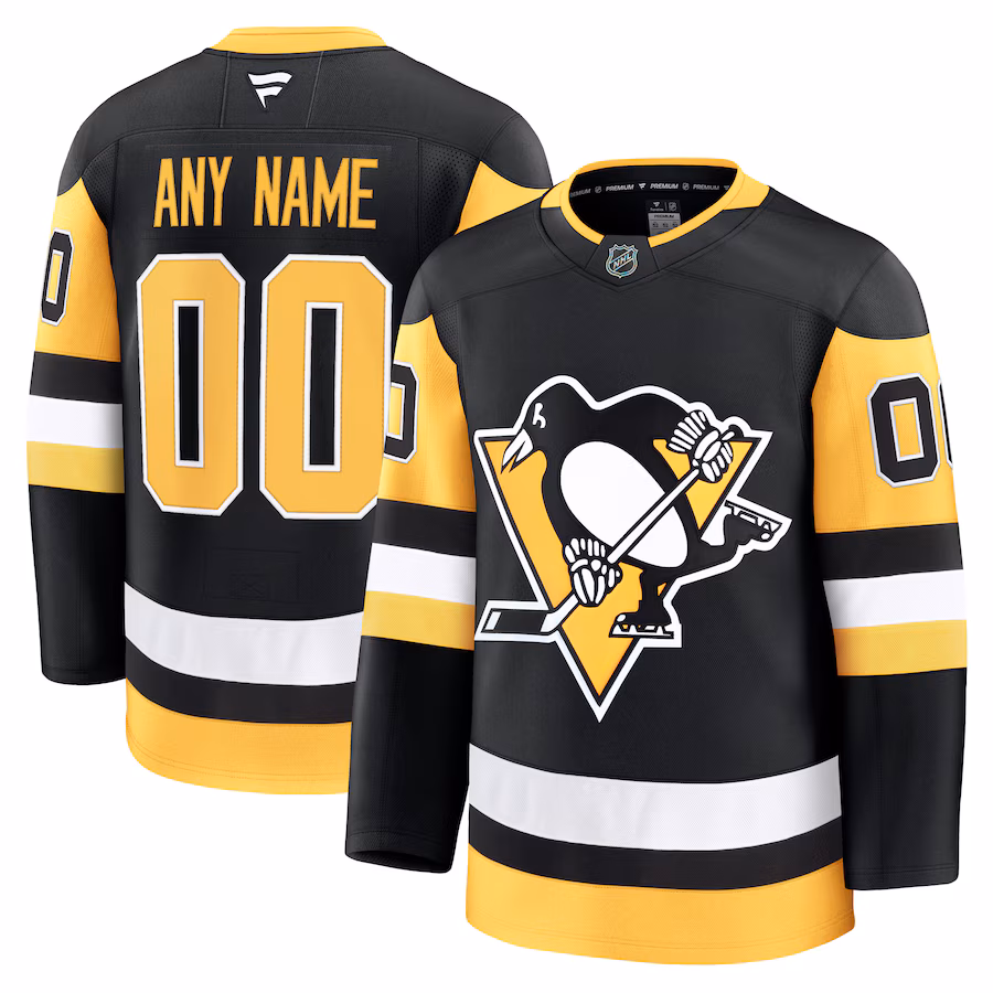 Men's Pittsburgh Penguins Fanatics Black Home Premium Custom Jersey - Puhuasuan