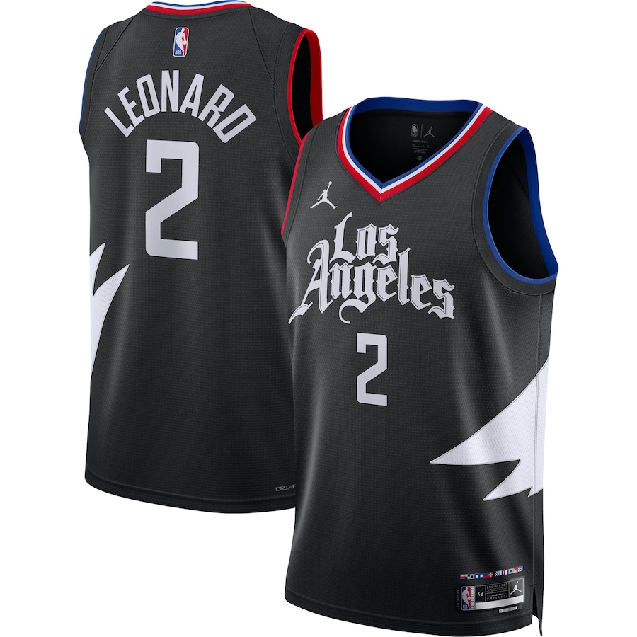 Unisex LA Clippers Kawhi Leonard Jordan Brand Black Swingman Jersey - Statement Edition - Puhuasuan