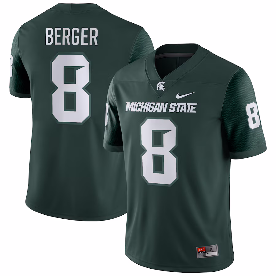Jalen Berger Michigan State Spartans Nike Player Game Jersey - Green - Puhuasuan