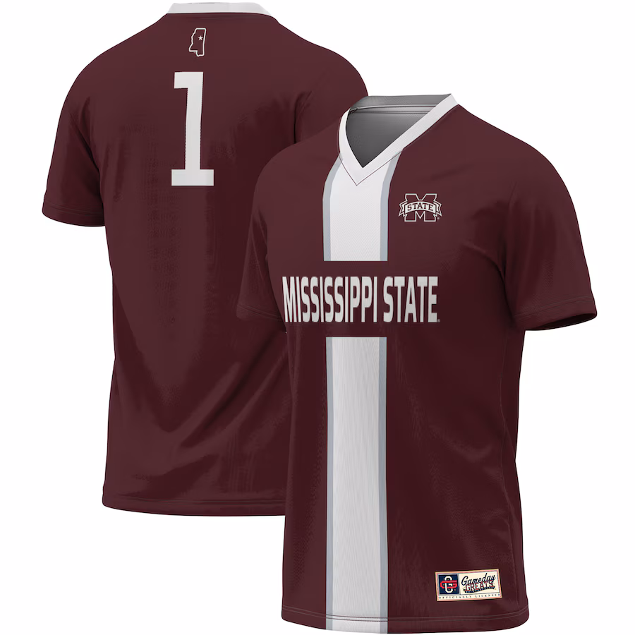 Unisex ProSphere #1 Maroon Mississippi State Bulldogs Lightweight Soccer Jersey - Puhuasuan